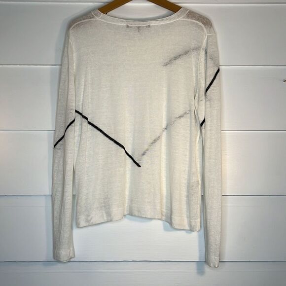 Comptoir des Cotonniers Thin White Sweater with Black Lines Size XL - Picture 5 of 8